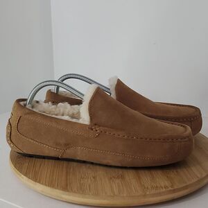UGG Ascot Slipper Chestnut Suede Wool Comfort Loafer Men's US 9 NWOB